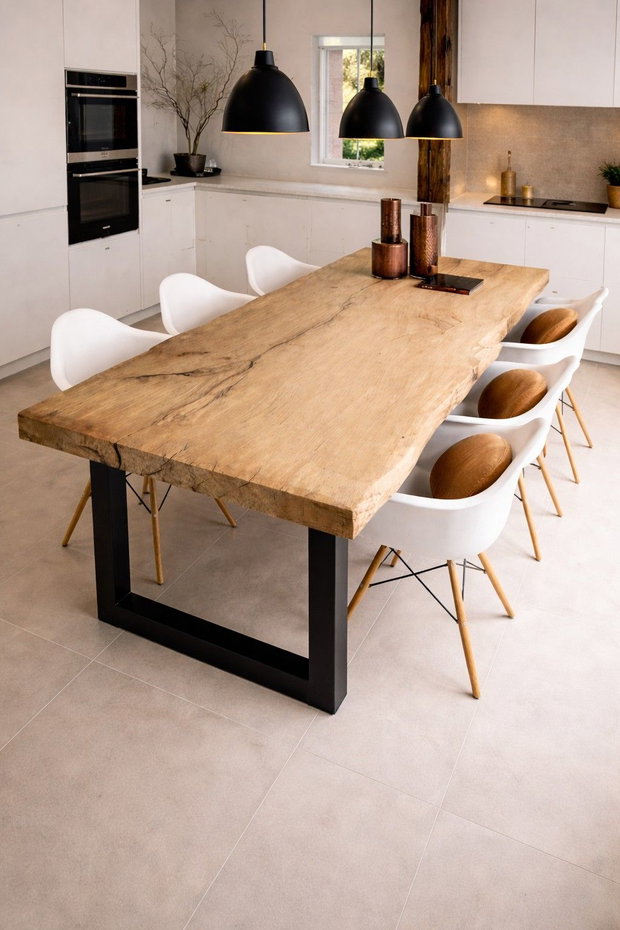 Masă living din lemn masiv - Live Edge - grosime blat 6 cm - ATP Wood