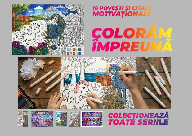 ponei: colorăm împreună carte colorat kawaii mandala motive românești, copii și adulți, A4
