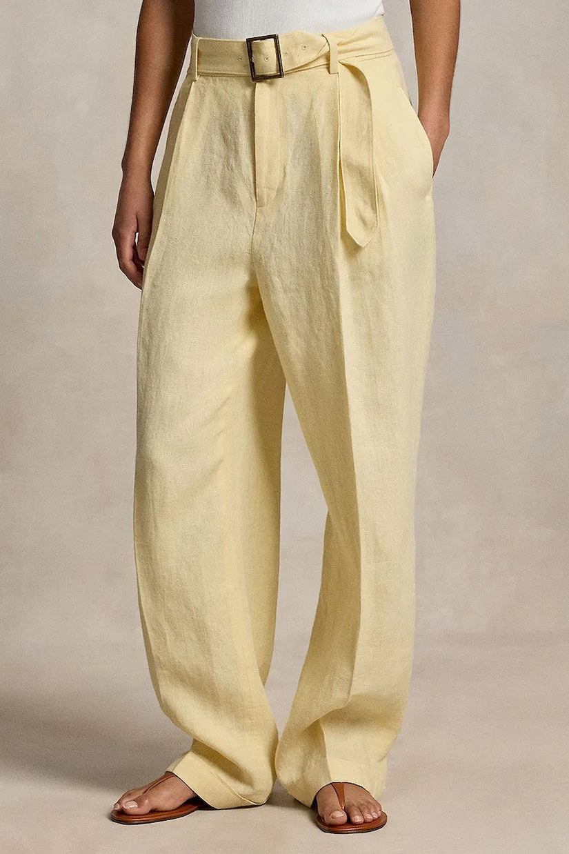 Polo Ralph Lauren pantaloni wide leg pentru femei, din in