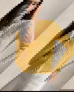 Polo Ralph Lauren cardigan pentru femei, din bumbac COTTON-LSL-CRD