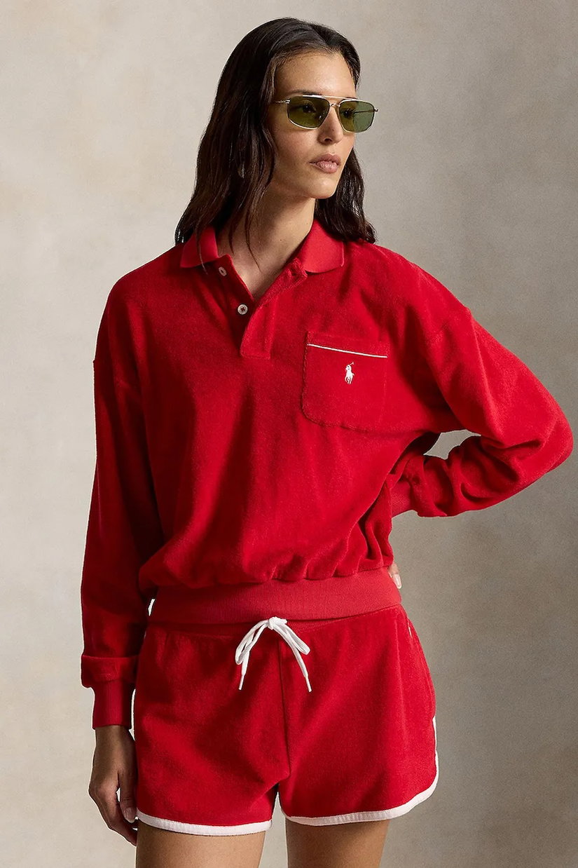 Polo Ralph Lauren hanorac pentru femei, din bumbac LT WT COTTON TERRY-KNT-POLO