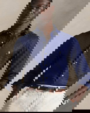 Polo Ralph Lauren cămașă pentru bărbați, din in