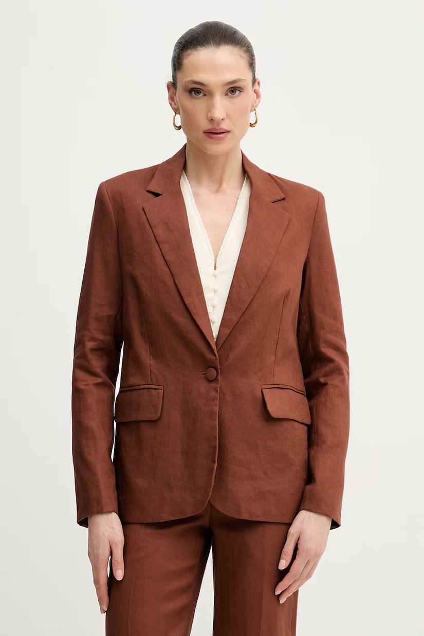 Silvian Heach sacou cu un singur rând de nasturi de damă din in PILLIK