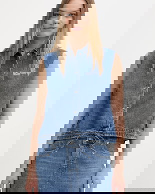 Karl Lagerfeld Jeans cămașă pentru femei, din denim