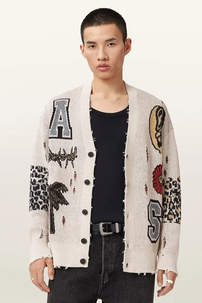 AllSaints cardigan pentru bărbați, cu amestec de lână FOXX