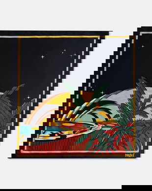 Drôle de Monsieur fular bărbătesc de mătase Foulard Tropicana