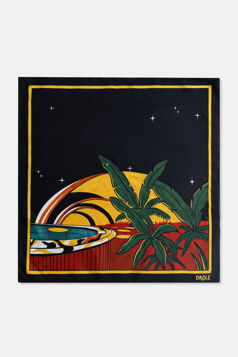 Drôle de Monsieur fular bărbătesc de mătase Foulard Tropicana