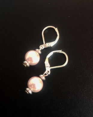 cercei argint 925 si perle seashell champagne