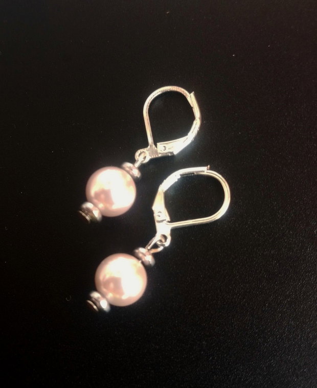 cercei argint 925 si perle seashell champagne