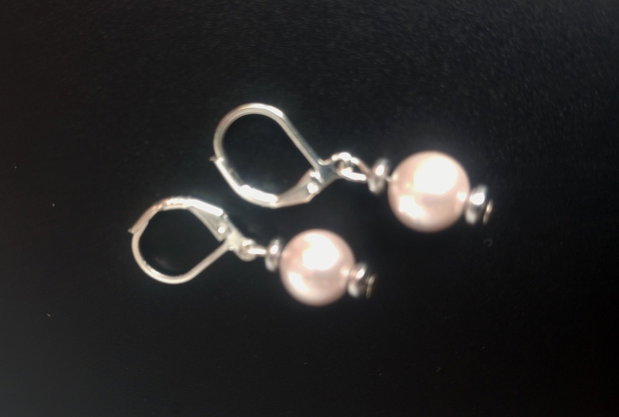 cercei argint 925 si perle seashell champagne