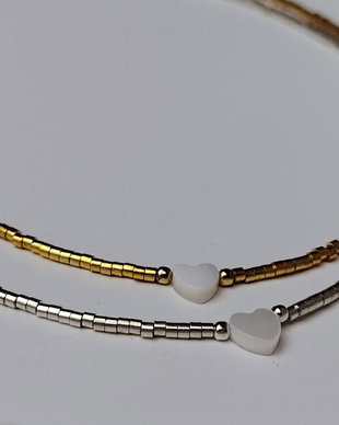 Set 2 coliere ceramică japoneză Miyuki și Argint (titlu 925)