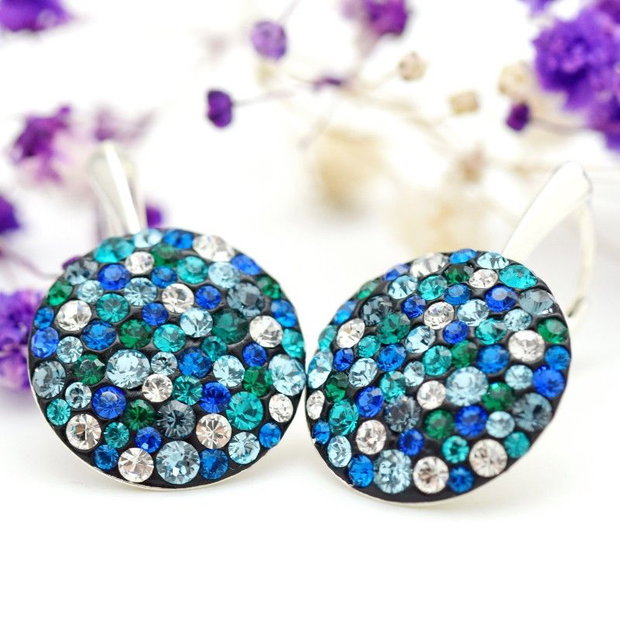 Cercei handmade Chaton Regal Queen Turquoise Argint 925