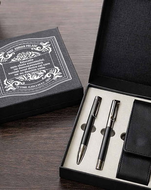 Cadou pentru Profesor  Set stilou + pix + etui în cutie personalizată
