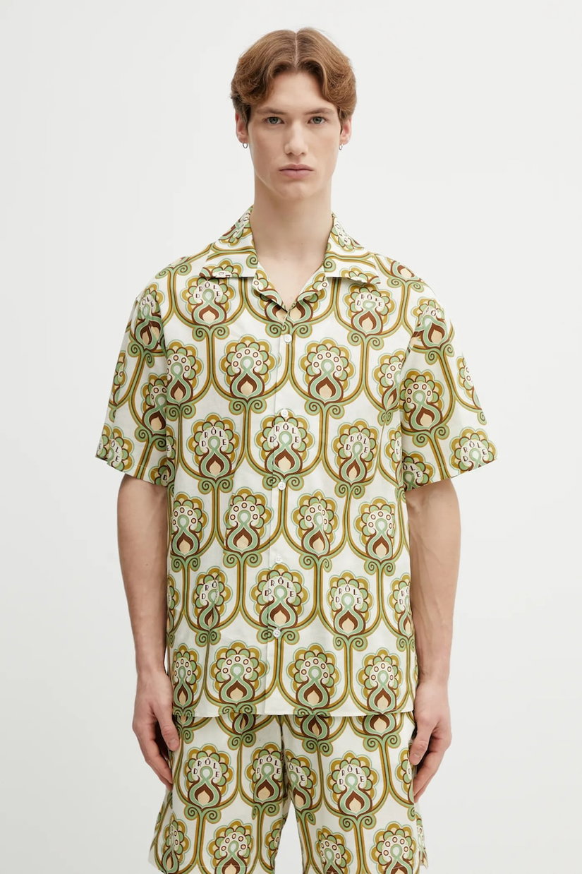 Drôle de Monsieur cămașă cu in Chemise Lin Tapisserie Florale