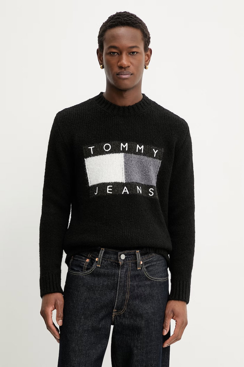 Tommy Jeans pulover din amestec de alpaca