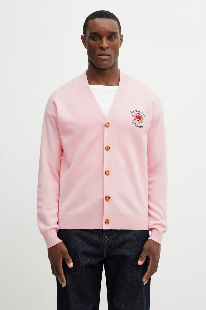 Drôle de Monsieur cardigan din lână Slogan Rose