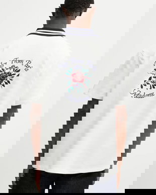 Drôle de Monsieur cămașă din bumbac Chemise Piquée Slogan Rose