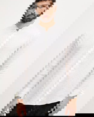 Armani Exchange cămașă bărbați din in