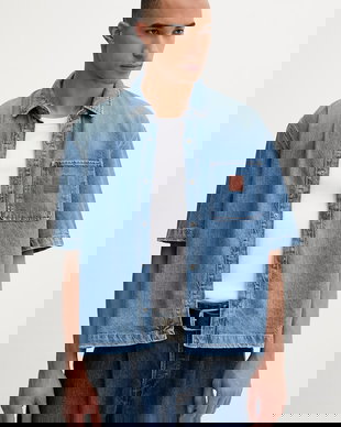 Guess Jeans cămașă pentru bărbați, din denim