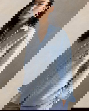 Polo Ralph Lauren cămașă pentru femei, din in