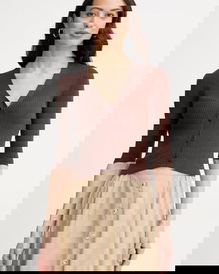 Twinset cardigan pentru femei, cu amestec de mătase