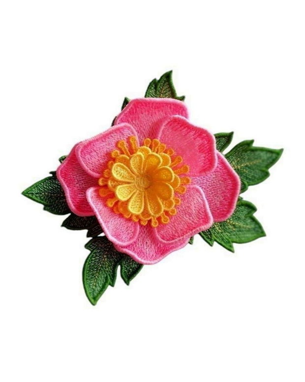 Brosa Anemone Floare 3D Brodata