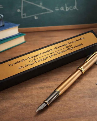 Set Stilou DACO și Cutie Personalizată  Cadou pentru Profesoară