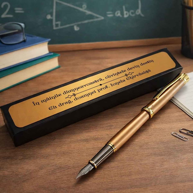 Set Stilou DACO și Cutie Personalizată Cadou pentru Profesoară