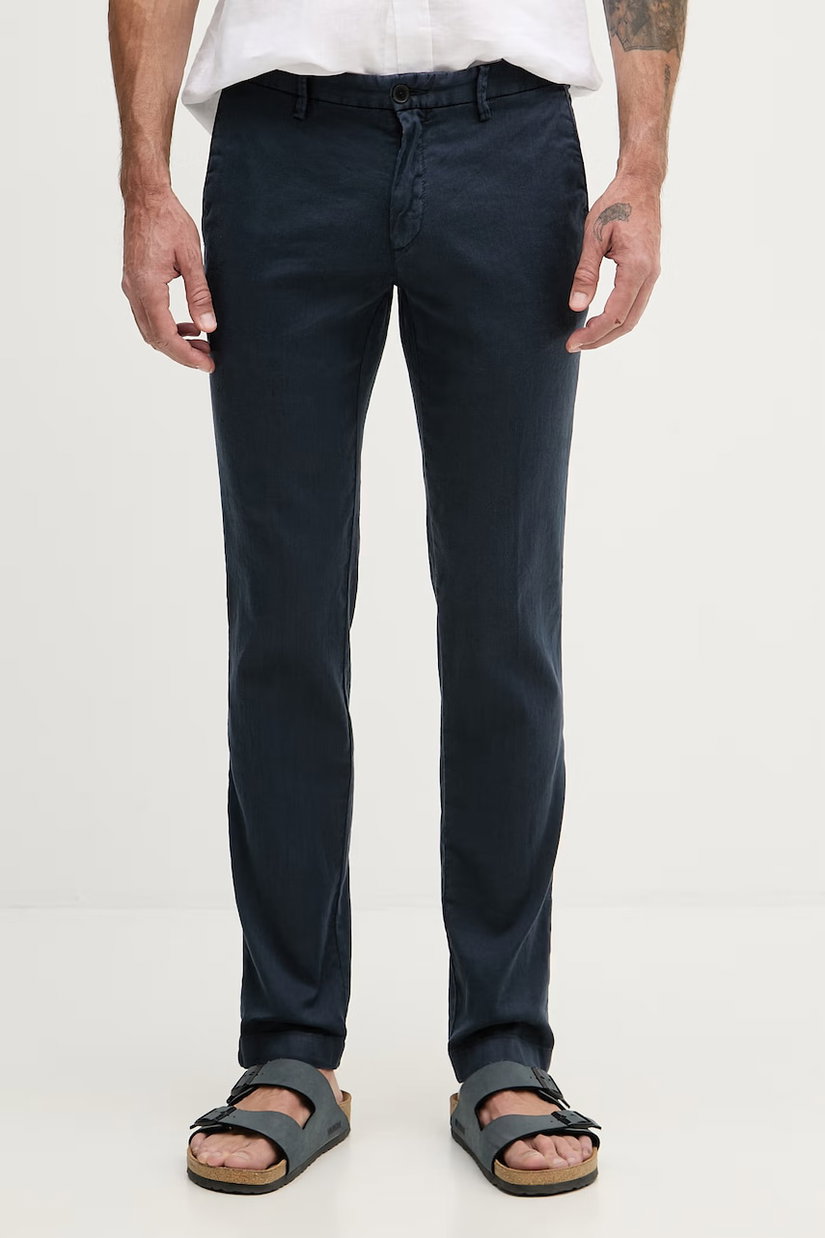 Karl Lagerfeld pantaloni regular pentru bărbați, cu adaos de in