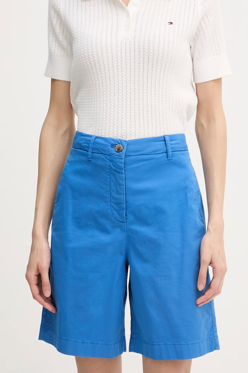 Tommy Hilfiger Pantaloni scurți chinos femei cu bumbac