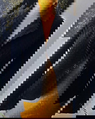 Sacou negru din catifea reiata