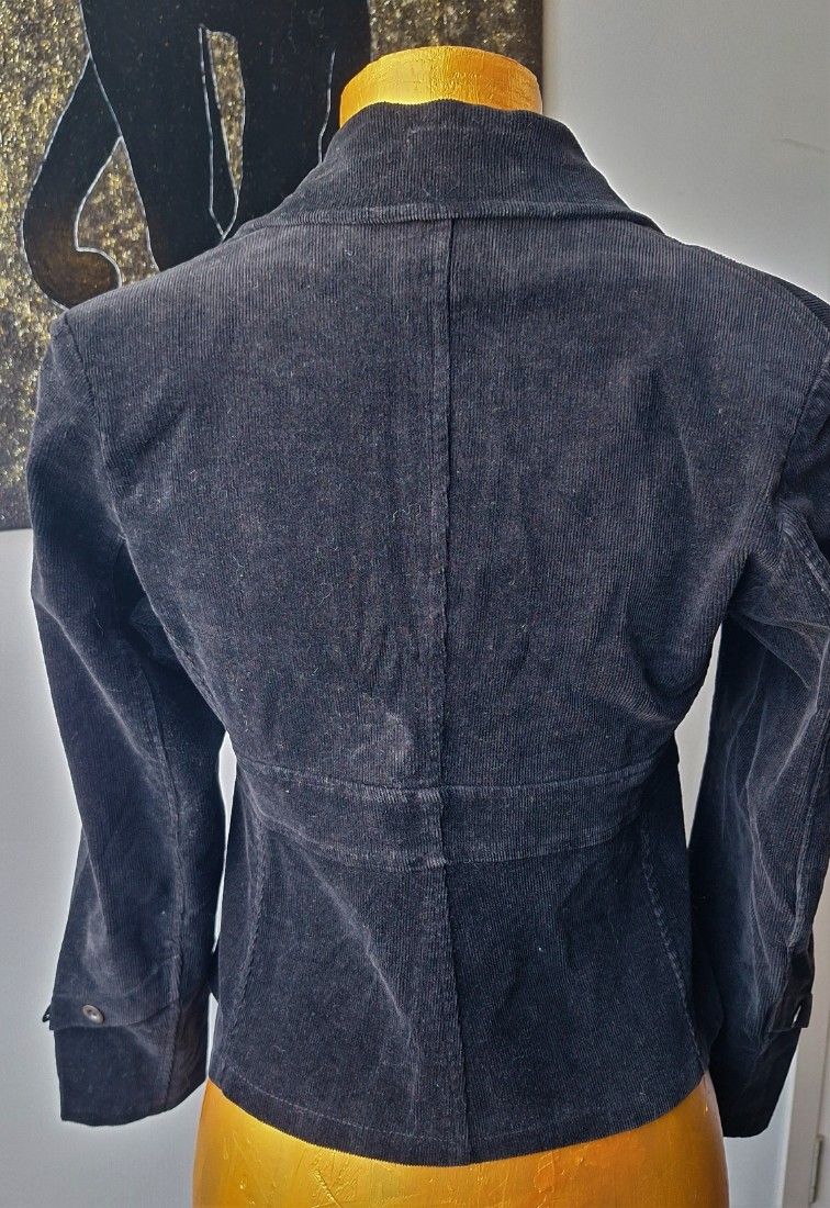 Sacou negru din catifea reiata