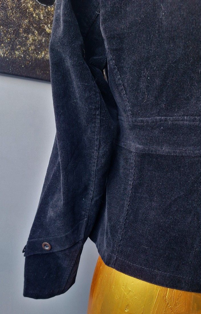 Sacou negru din catifea reiata