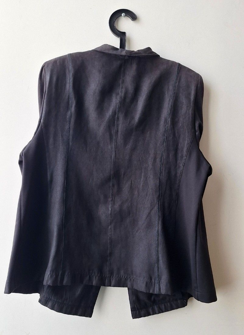 Blazer negru imitatie de piele