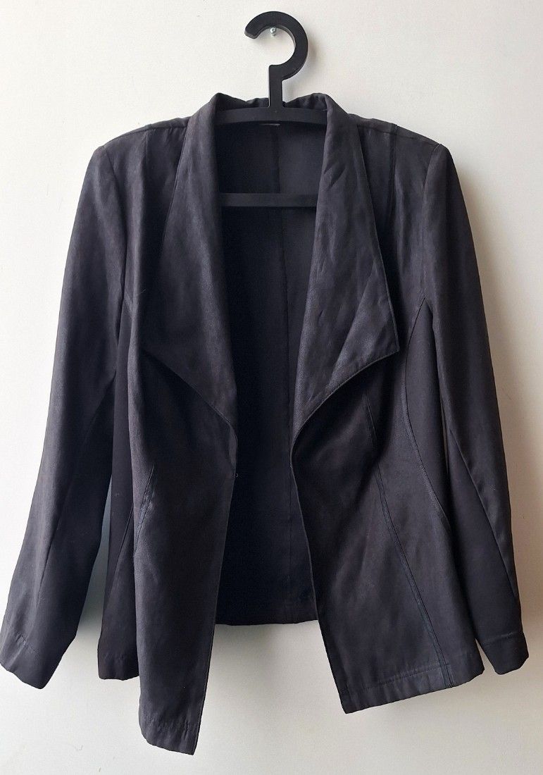 Blazer negru imitatie de piele