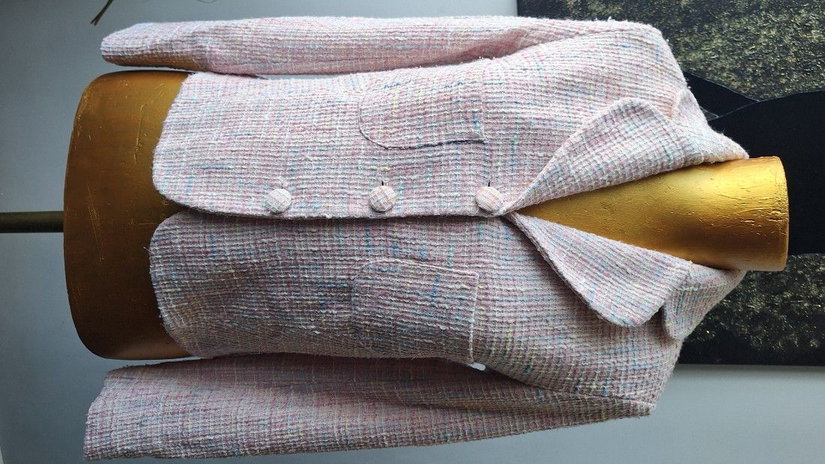 Sacou roz din tweed
