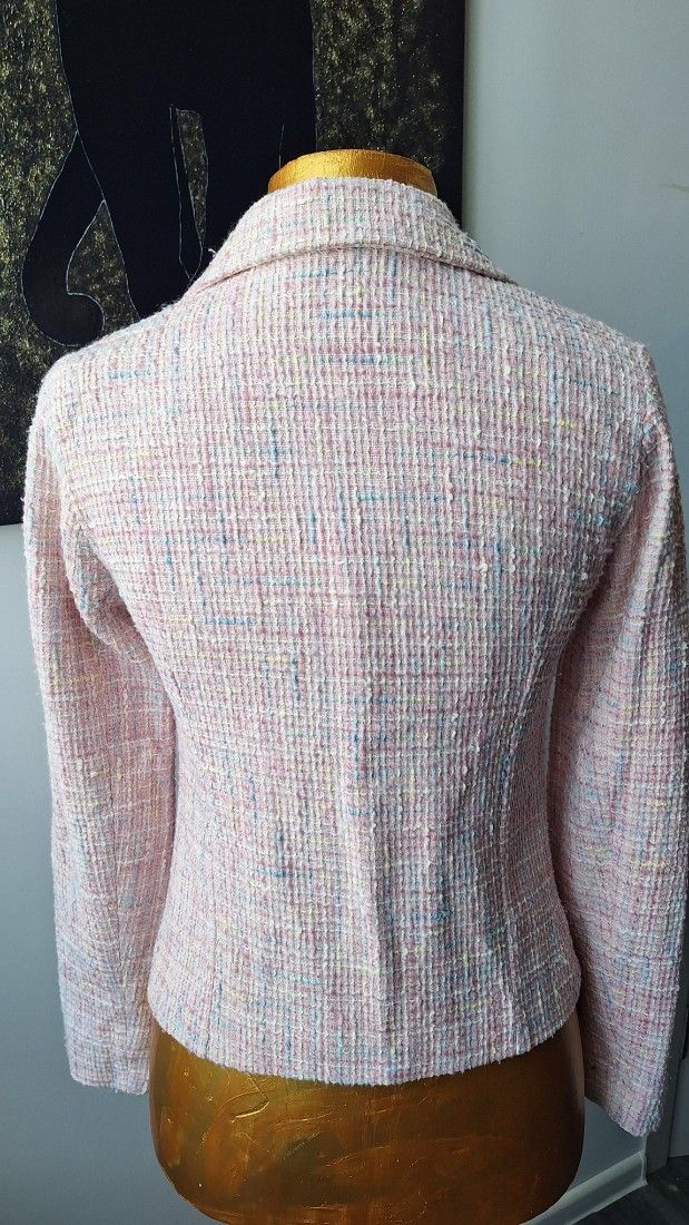 Sacou roz din tweed
