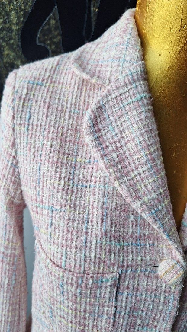 Sacou roz din tweed