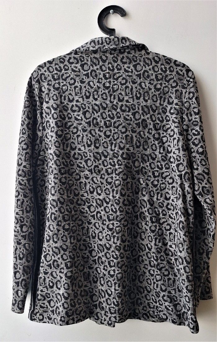 Jacheta gri leopard print cu banda lateralaa argintie