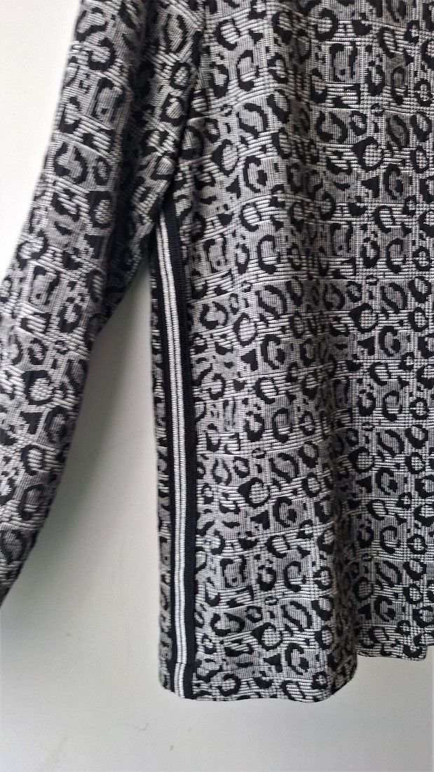 Jacheta gri leopard print cu banda lateralaa argintie