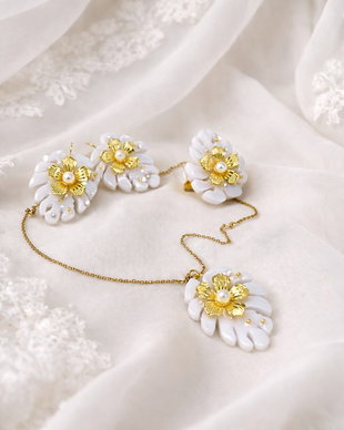 Set bijuterii mireasa -alb 02038
