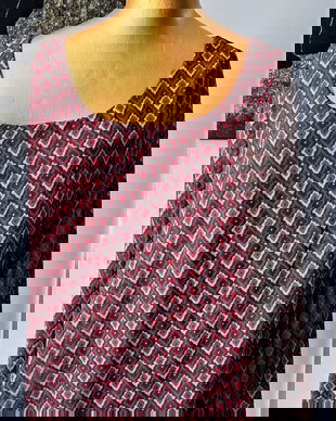 Bluza rosu burgundy cu imprimeu geometric