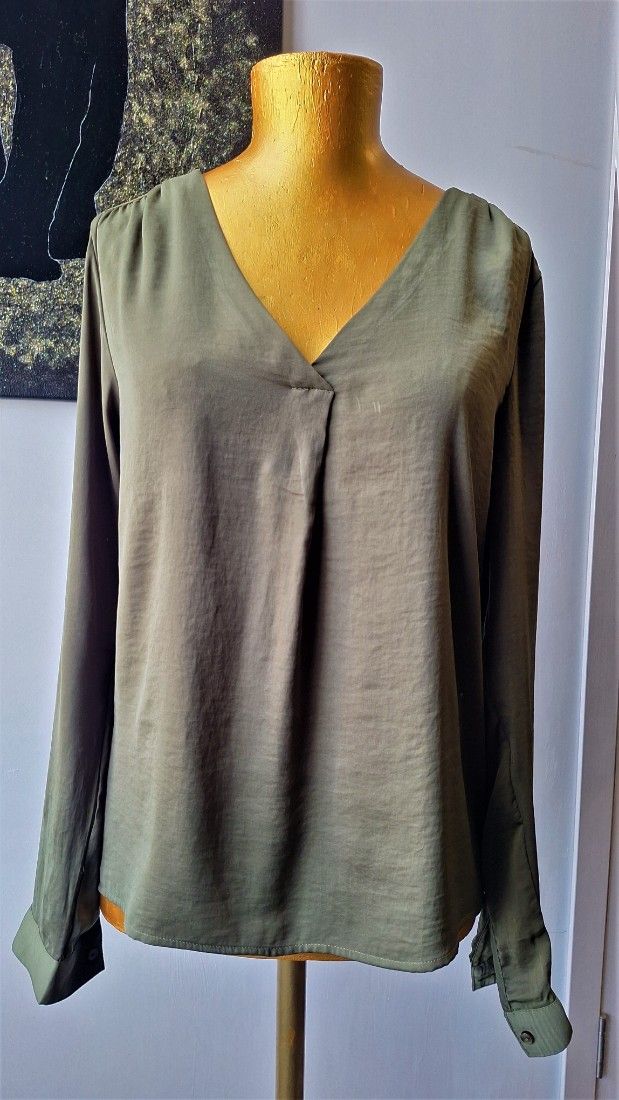 Bluza eleganta verde khaki