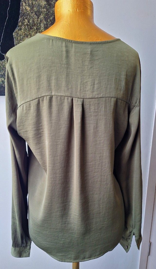Bluza eleganta verde khaki