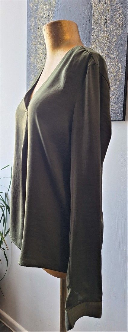Bluza eleganta verde khaki