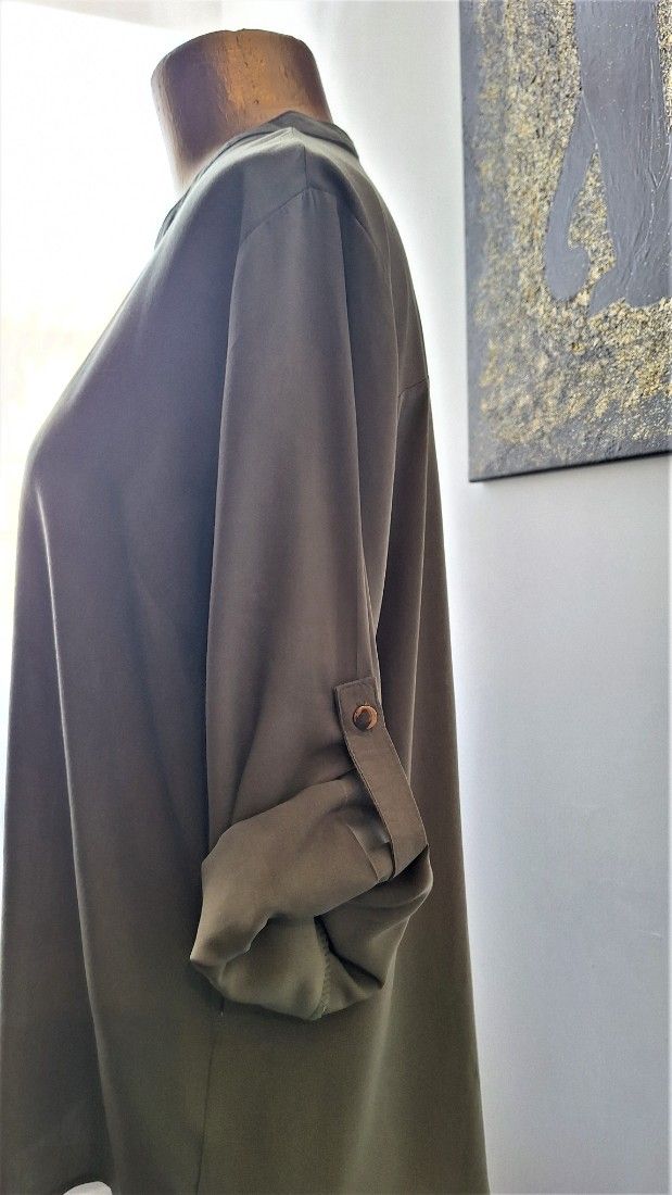 Bluza eleganta verde khaki