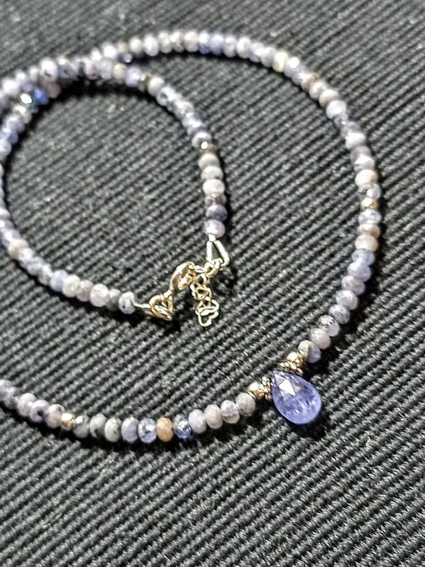 Colier argint tanzanit brioleta clasic trendy