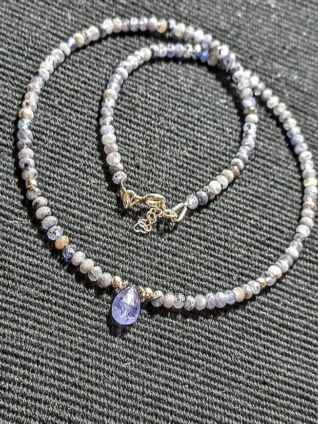 Colier argint tanzanit brioleta clasic trendy