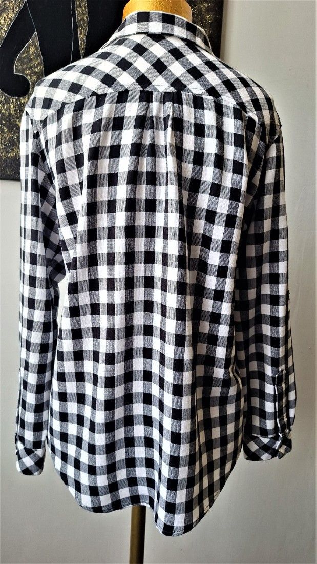 Camasa in carouri alb cu negru