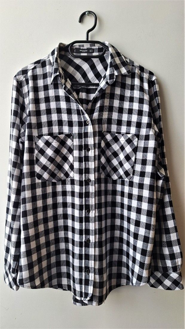 Camasa in carouri alb cu negru